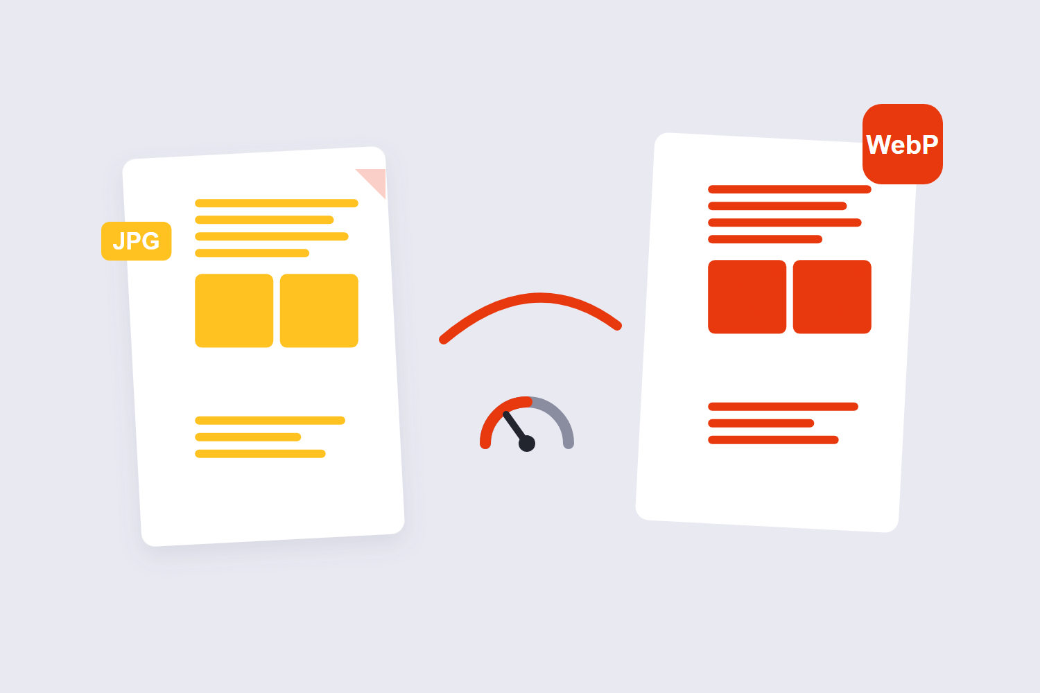 JPG file converting to WebP with a quality dial illustration