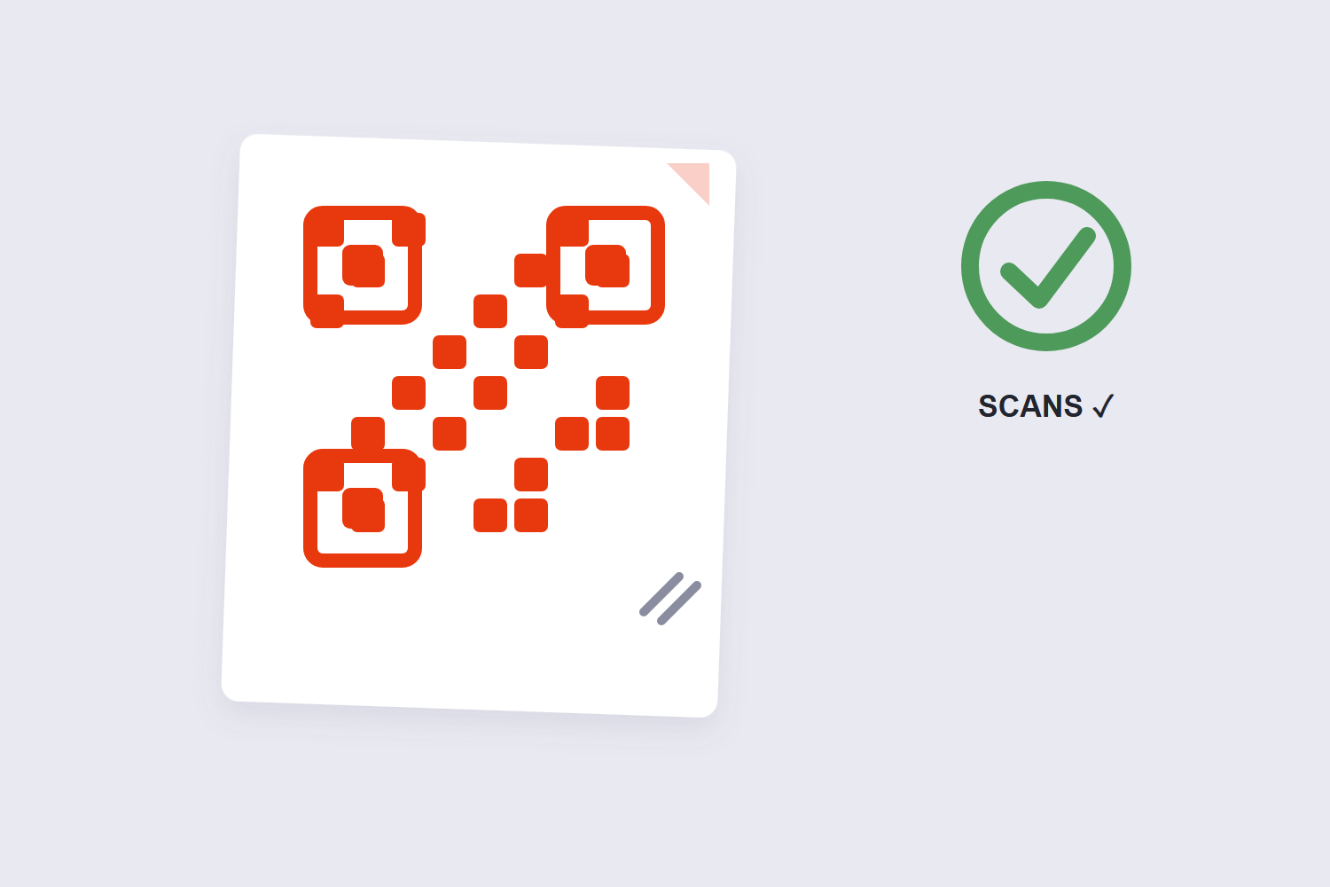 Damaged QR code corner that still scans, error correction illustration